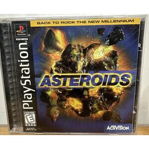 ASTERIODS (Sony PlayStation 1, 1998) PS1 Tested Works Manual CIB Black Label